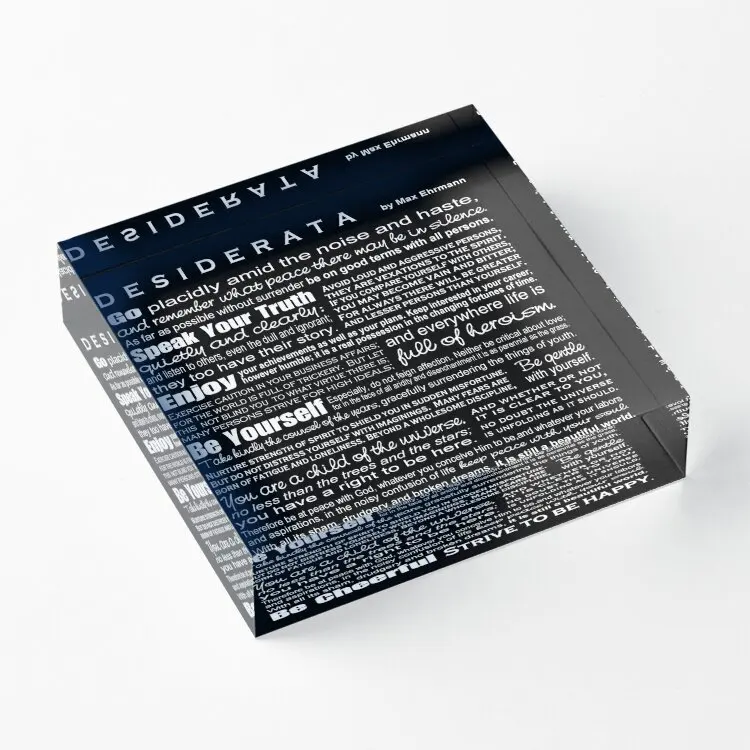 

Desiderata Black Acrylic Block Stamping Print Funny Photos Clear Transparent Wedding Pad Bedroom Room Home Art Process Decor