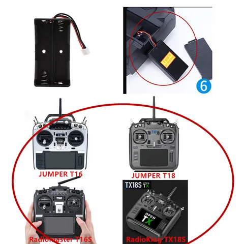 Аккумуляторный отсек 18650 для Radiomaster TX16S/TX18S, Jumper T16/T18
