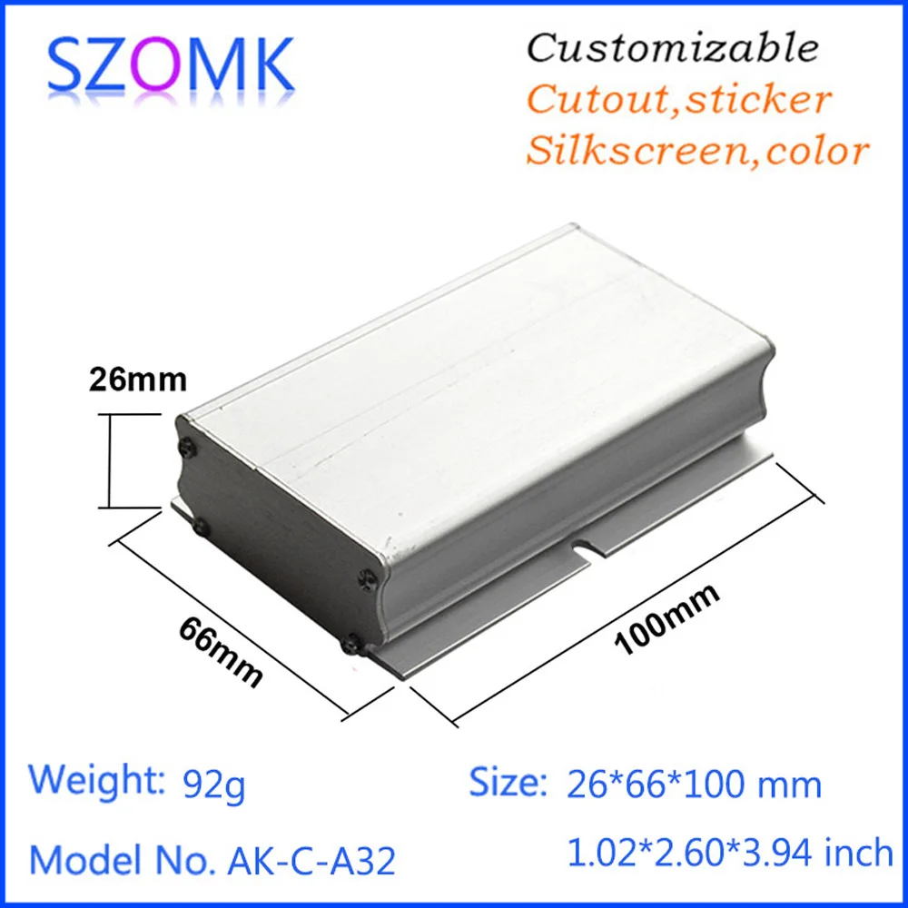 Алюминиевый корпус для электронного усилителя (1 шт.) 26*66*100 мм экструзионная