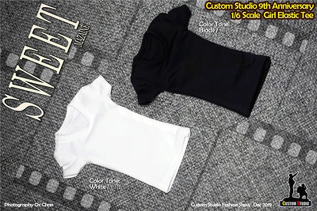 

Модель 1/6 суперэластичная облегающая черно-белая футболка с коротким рукавом