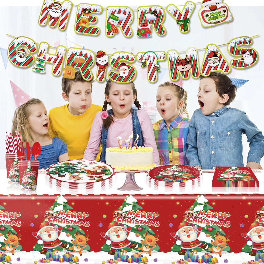 Одноразовая рождественская посуда бумажный стаканчик рождественские украшения