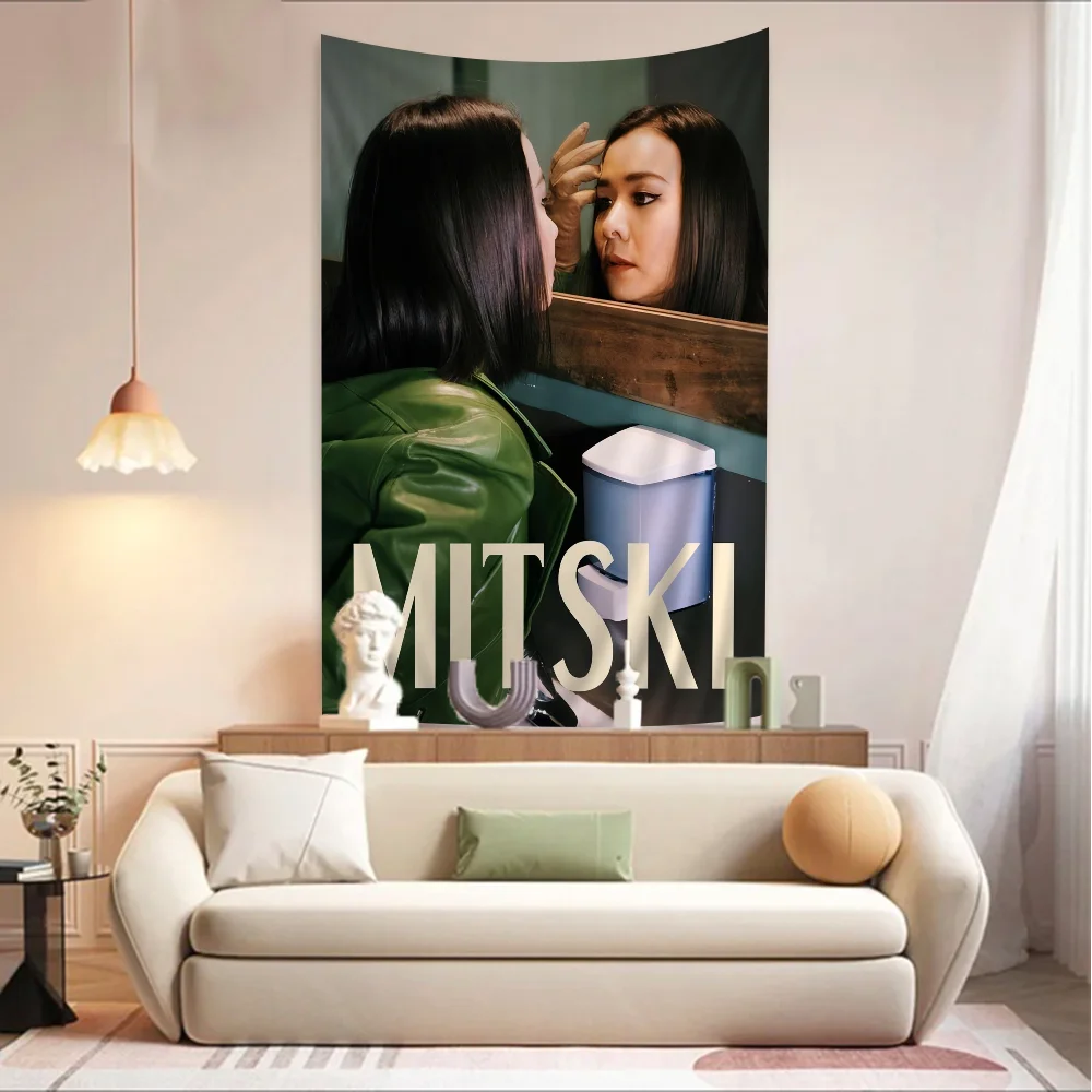 Певица M-Mitski аниме гобелен хиппи цветок настенные ковры Декор в общежитии