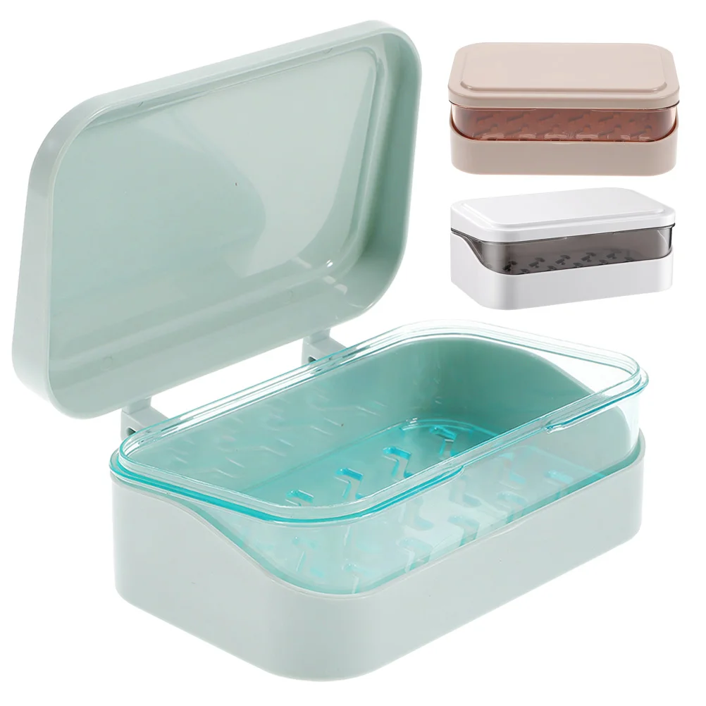 

3 Pcs Soap Holder Travel Take Bath Draining Container Holders Abs Bathroom Dish