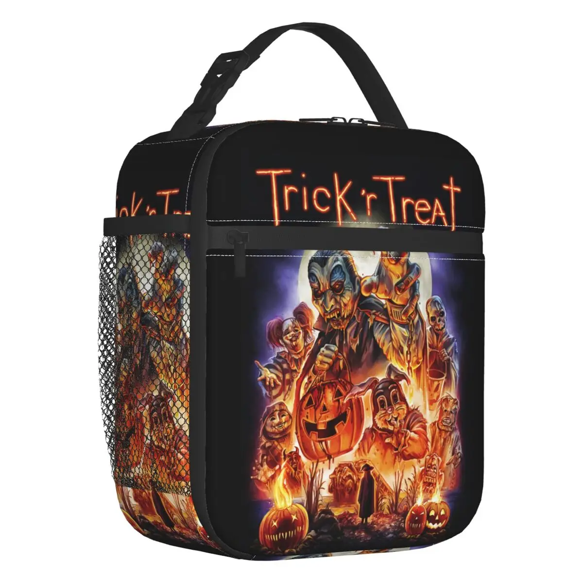 Halloween Spooky Movie Sam Trick 'R Treat Pumpkin Skeleton Insulated Lunch Bag Leakproof Thermal Cooler Lunch Box Beach Camping