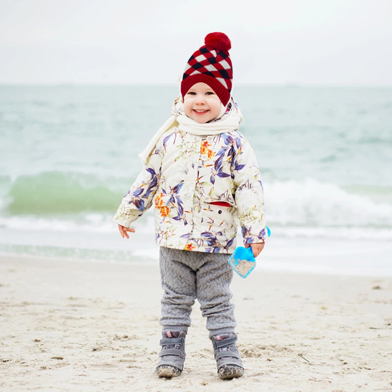 

Шахматная шапка с шахматным узором для детей, теплая шапка с шахматным узором контрастных цветов на осень и зиму