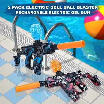 2 Pack Gel Blaster for Outdoor Backyard Game Beach Summer Toy Electric Burst Gel Ball Blaster for Adults Kids 2