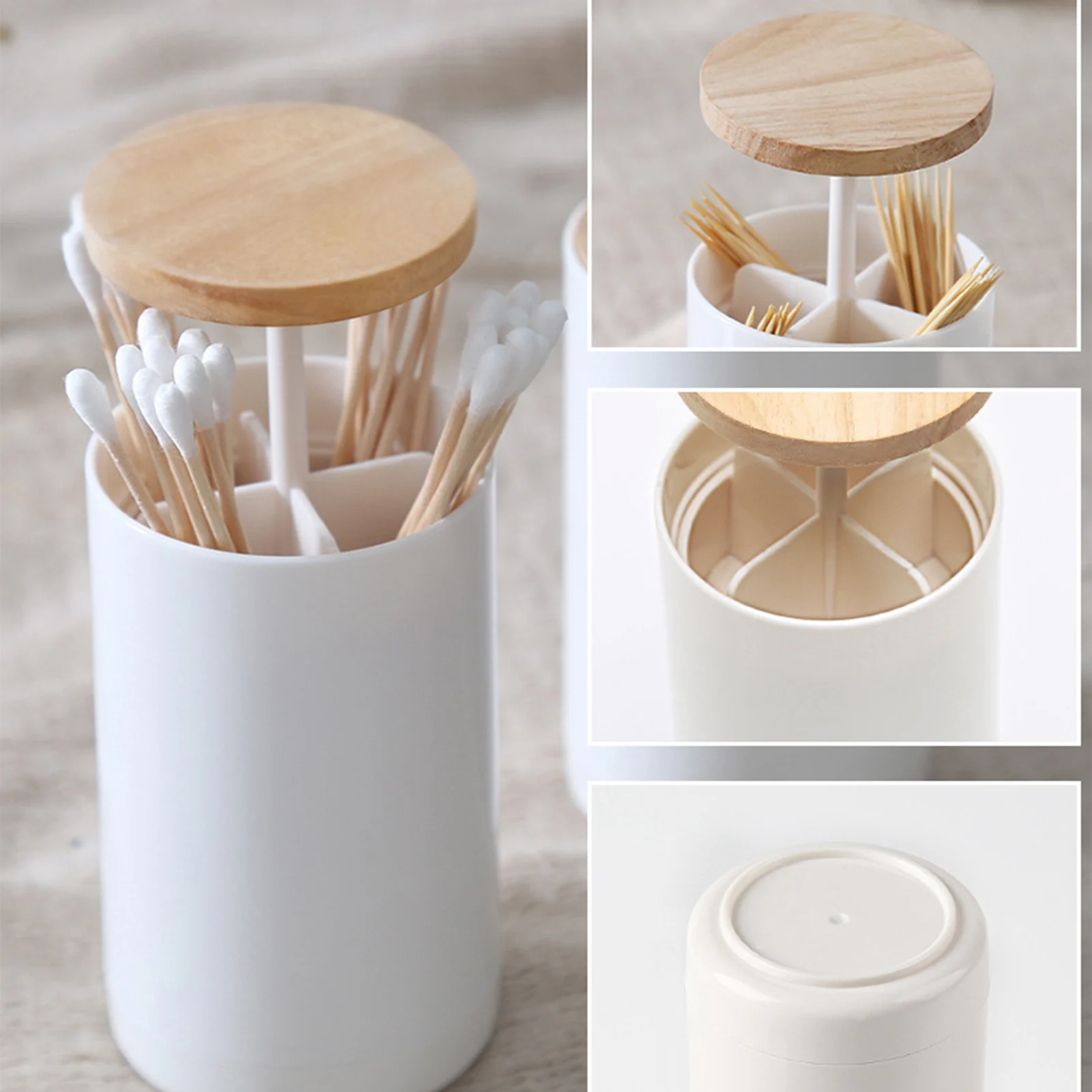 

Toothpick Box Cotton Swabs Holder Tooth Pick Automatic Dispenser Press Can Living Room Table Accessories Cotton Bud Container