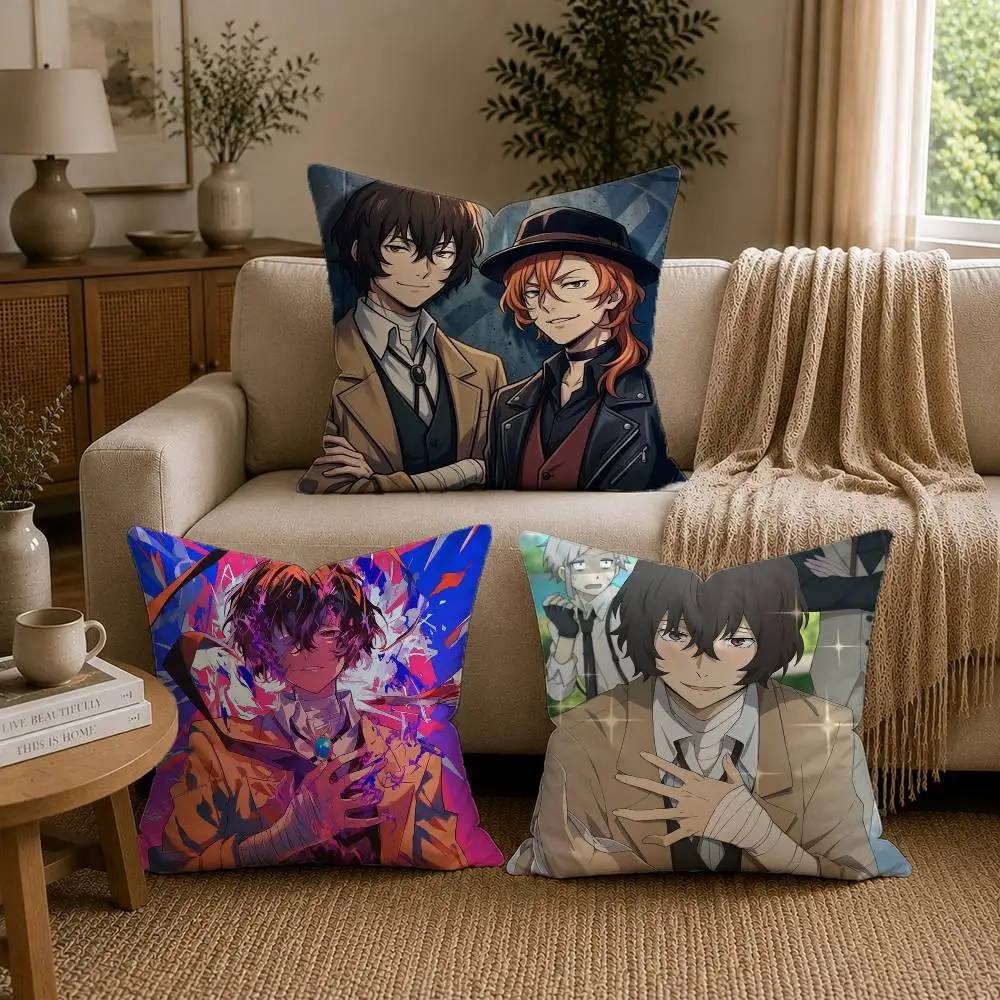 Фото Наволочка Bungo Stray Dogs dazai osamu для дивана, гостиной, домашнего офиса, декоративный защитный чехол №1