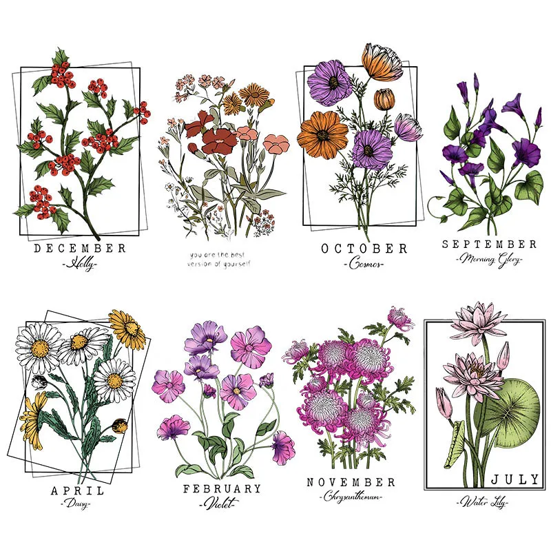 10 типов цветов Горячее тиснение маленькая Маргаритка Сиреневый цветок горячее DIY