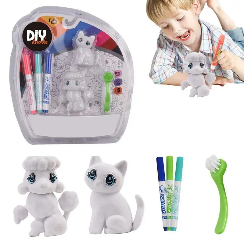 

Doodle Toys For Kids Creative DIY Stuffed Coloring Animal Toy Kid DIY Toy For School Traveling Car Home For Toddler Girls Boys