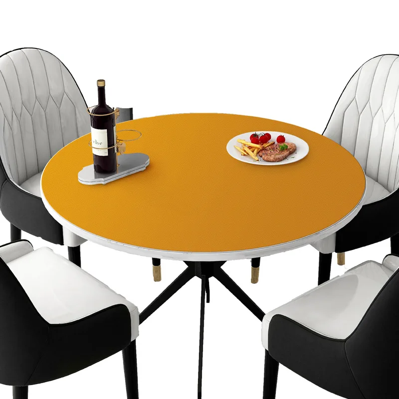 

Leather Round Table Cloth Waterproof and Oil-proof Disposable Coffee Table Mat Table Mat Anti-scald Round Table Mat Ins Wind
