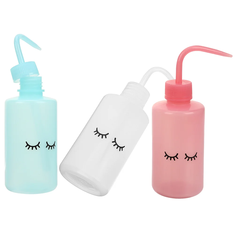 

3 Pcs Curved Mouth Kettle Tattooing Bottle Washing Lash Eyelash Water Squirt Bottles Liquids Squeeze