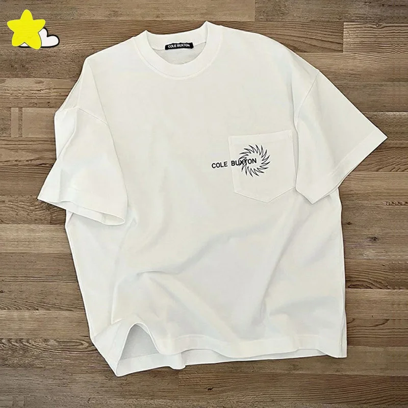 

Streetwear Oversized Pocket Cole Buxton T-Shirt For Men Women 100% Cotton Casual Classic Logo Printing CB Short Sleeve Tee