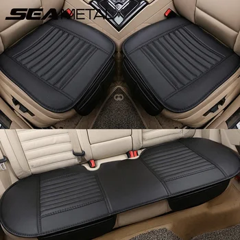 SEAMETAL-사계절 자동차 시트 커버 PU 가죽 시트 쿠션, 범용 통기성 시트 커버 보호 패드 인테리어 액세서리