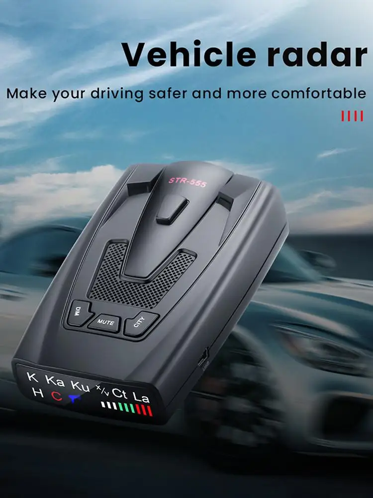 Car Radar Detector Full Frequency Detection Automotive Speed Alarm System Radar Detector with Red Light Camera Warning