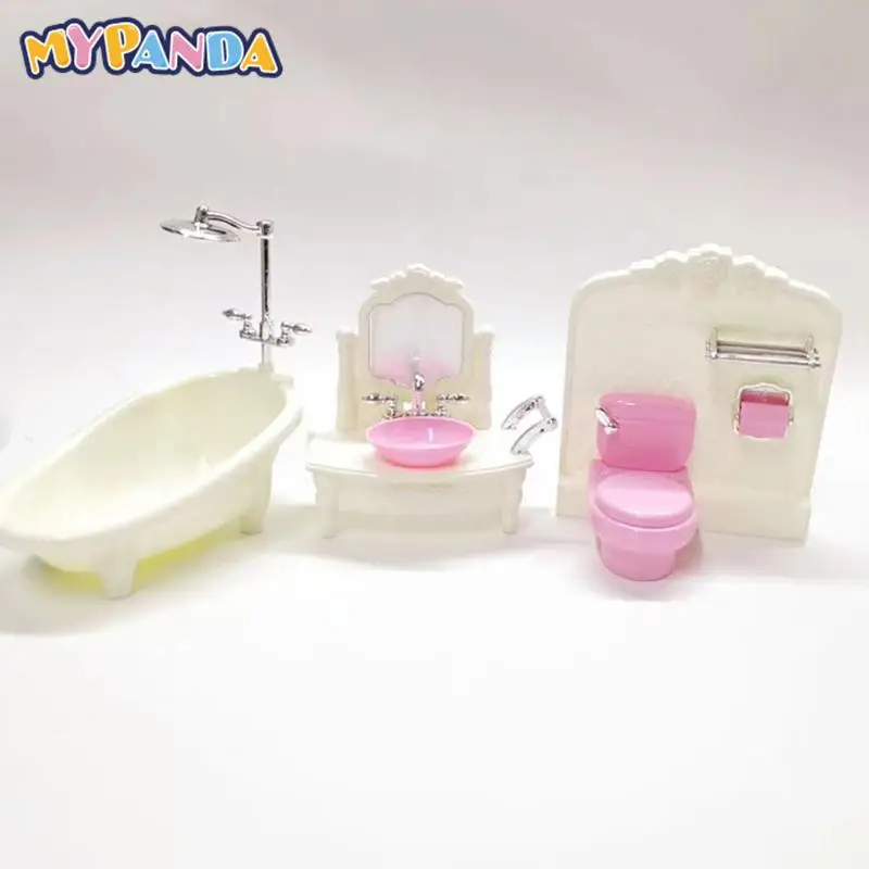 

1 set Dollhouse Miniature Furniture Creative Bathroom Bedroom Restaurant For Kids Action Figure Doll Decoration