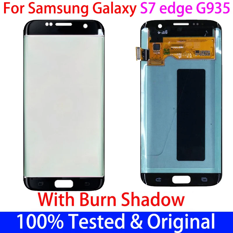 

SUPER AMOLED 5,5 "с жидкокристаллическим дисплеем Burn Shadow с рамкой для SAMSUNG Galaxy S7 edge G935 G935F, дисплей с сенсорным экраном и дигитайзером в сборе