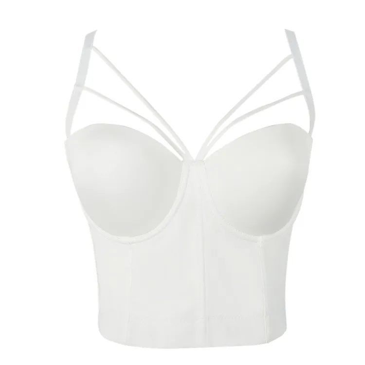 3 Strpas Crop Tops Women Underwired Push Up Gothic Corset Clothes Thin Pad Cup Cute Korset Minceur Short Binder Poitrine Outwear