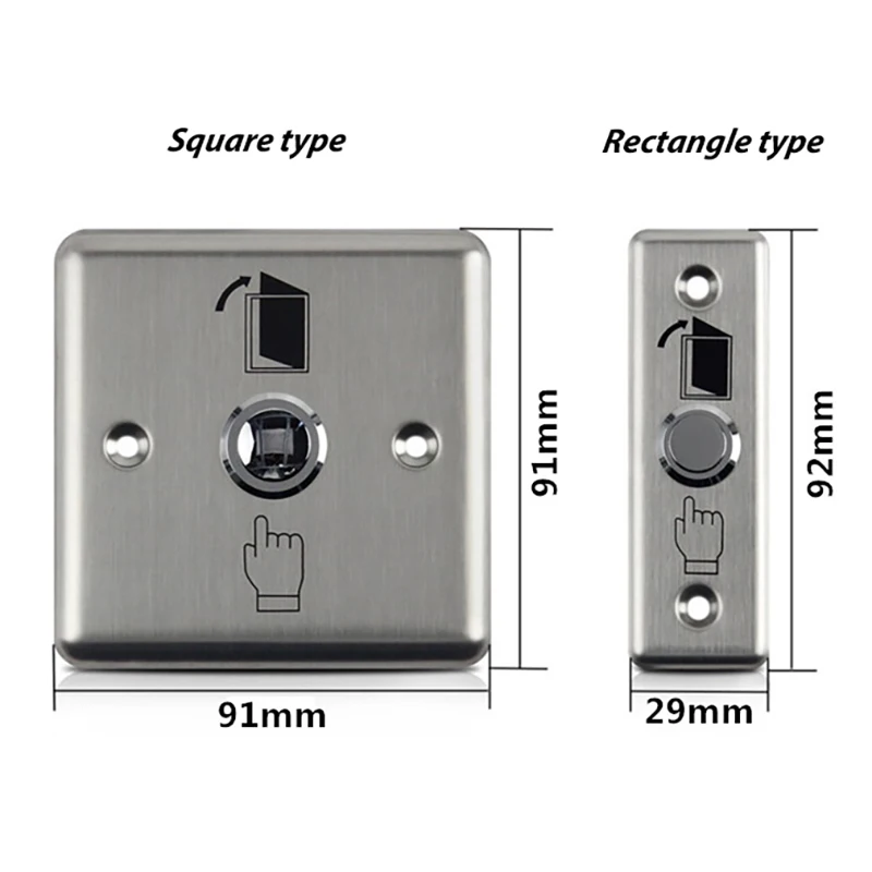Exit Switch Push Button Exit Button Used with Electric Rim Lock motor Lock Gate Opener For Access Control System