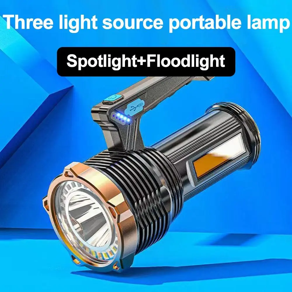 

Портативный суперъяркий мощный фонарик, светодиодный фонарик с COB-матрицей, боковой фонарь для поиска, Рабочая лампа