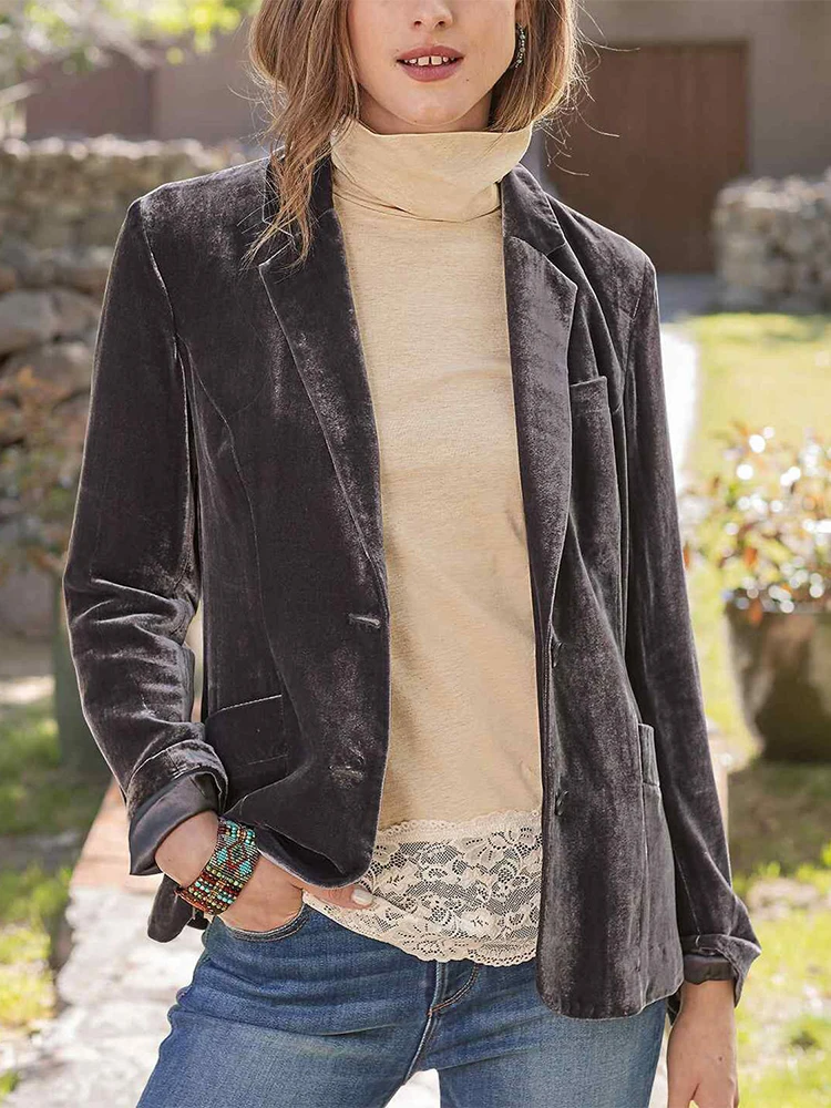 

Korean Style Solid Color Jacket Blazer 2022 Spring New Ladies Blazer Fashion Casual Single Breasted Jacket Coat Ladies Top Coat