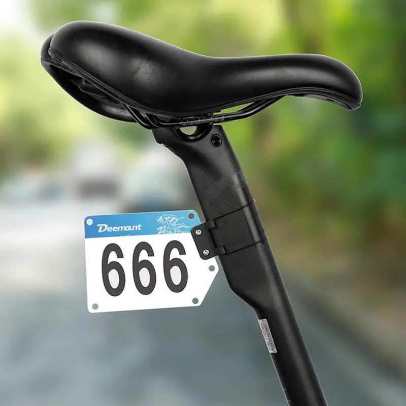 DIY MTB Bike Triathlon Racing Number Plate Mount Holder Cycling Plate Number Holder Cards Bracket Aero Seatpost Vittel Decals
