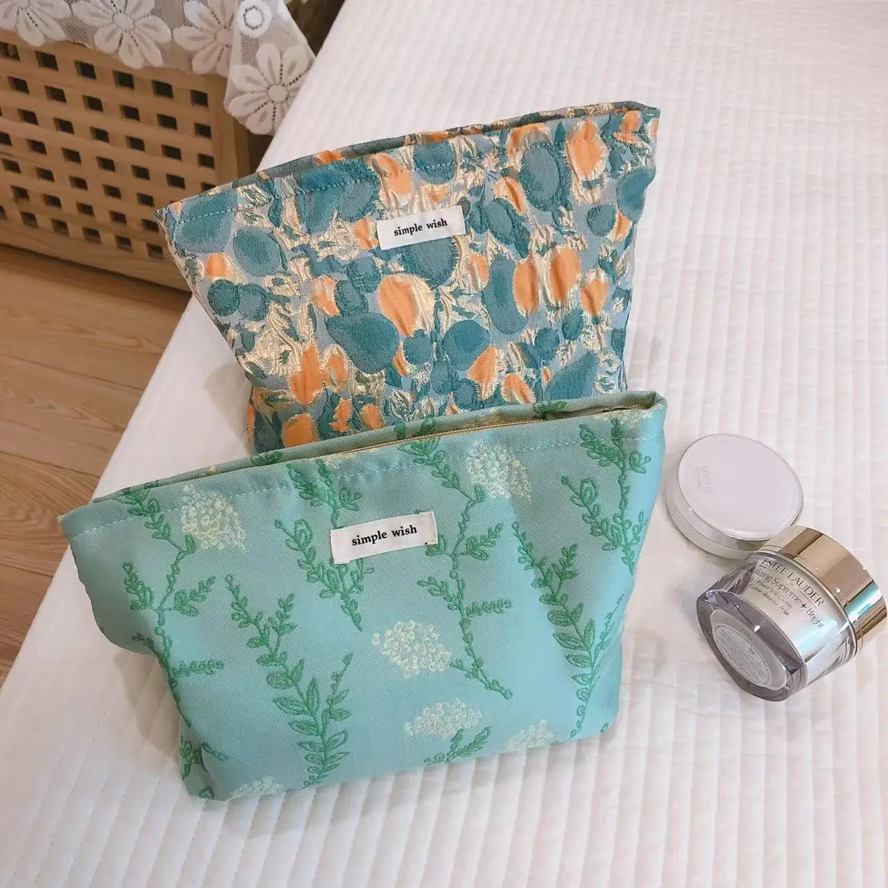 Flower Cosmetic Bag Women Retro Makeup Storage Necesserie Organizer Travel Toiletry Bags Cute Pencil Case |