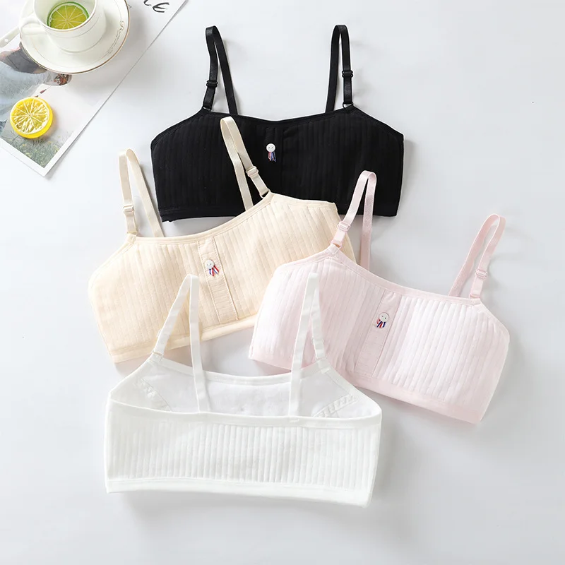 

Girls Vest Junior High School Students Adolescence Underwear Sports Breathable Underwear Developmental Girl Thin Cotton Tube Top