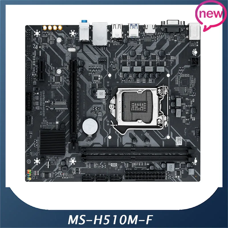 Desktop PC Motherboard MAXSUN MS-H510M-F B510 LGA 1200 M-ATX DDR4 Supports 10/11 Generation CPUs 3*SATA 3.0 Mainboard