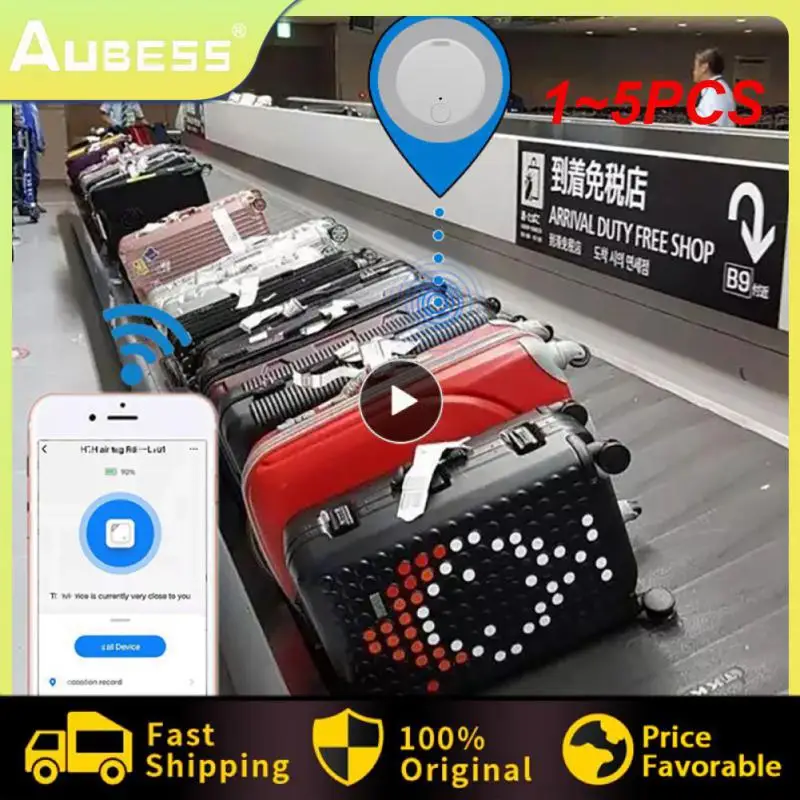 

1~5PCS Mini Dog GPS 5.0 Tracker Anti-Lost Device Round Anti-Lost Device Pet Kids Bag Wallet Tracking Smart Finder