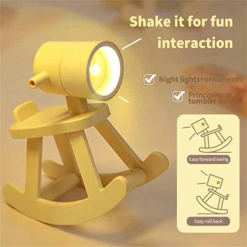 

Led Table Lamp Holiday Gifts Ins Girl Diy Creative Gift Rocking Horse Cartoon Gift Home Lighting Decoration Atmosphere Lamp