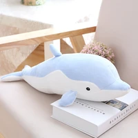 50 80cm big size kawaii dolphin plush toys lovely stuffed soft long animal pillow dolls for children girls sleeping cushion gift