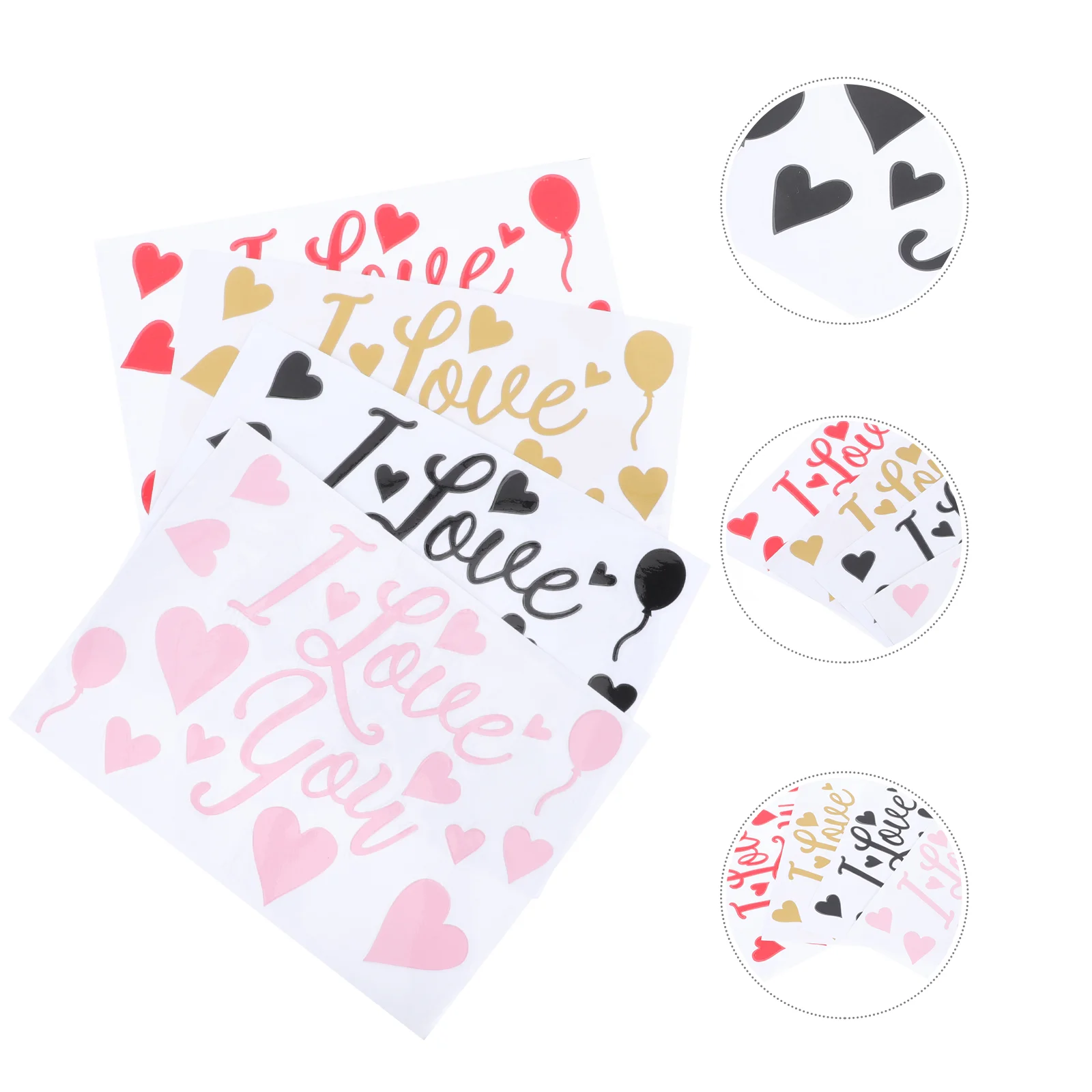 

8Pcs Valentine Stickers Balloon Stickers Romantic Stickers Balloon Decals Adorns Wedding Balloon Decals for Party