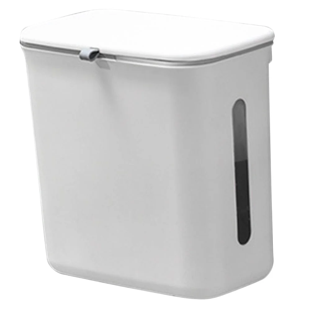 

Kitchen Trash Can Hanging Bin Plastic Bins Bucket Bathroom Small with Lid for Dust Household Garbage Bedroom Trashcan