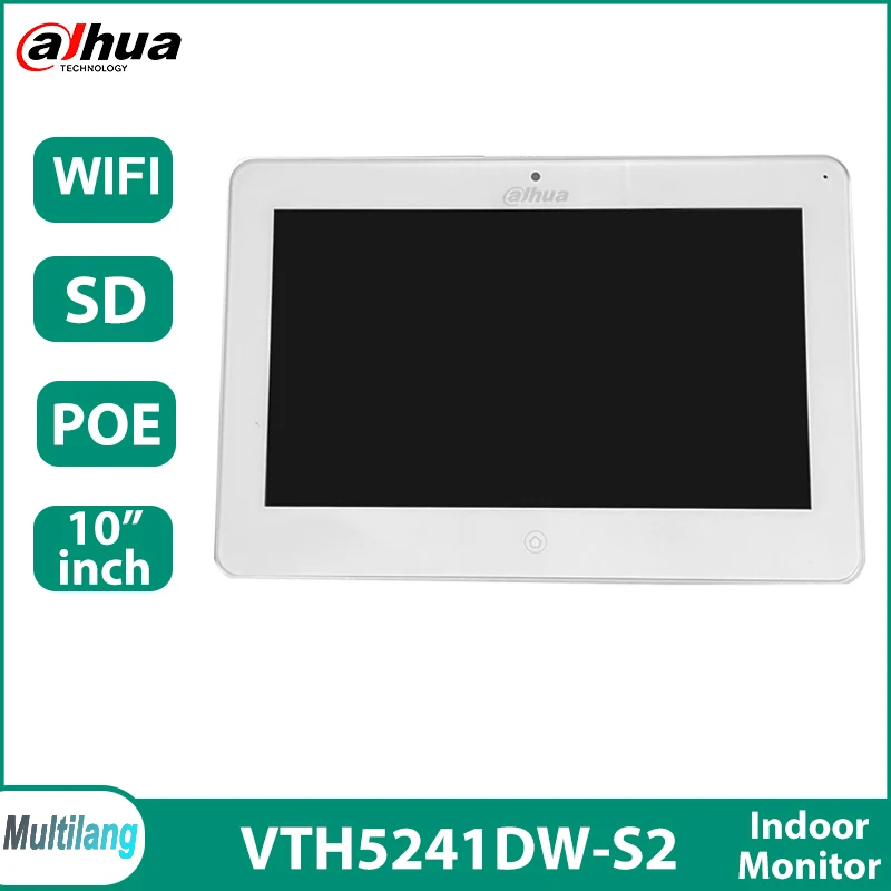 

Dahua VTH5241DW-S2 MultiLang 10inch WiFi PoE Video Intercom Screen mic Doorbell Indoor IPC Monitor IP Camera Smart Home System