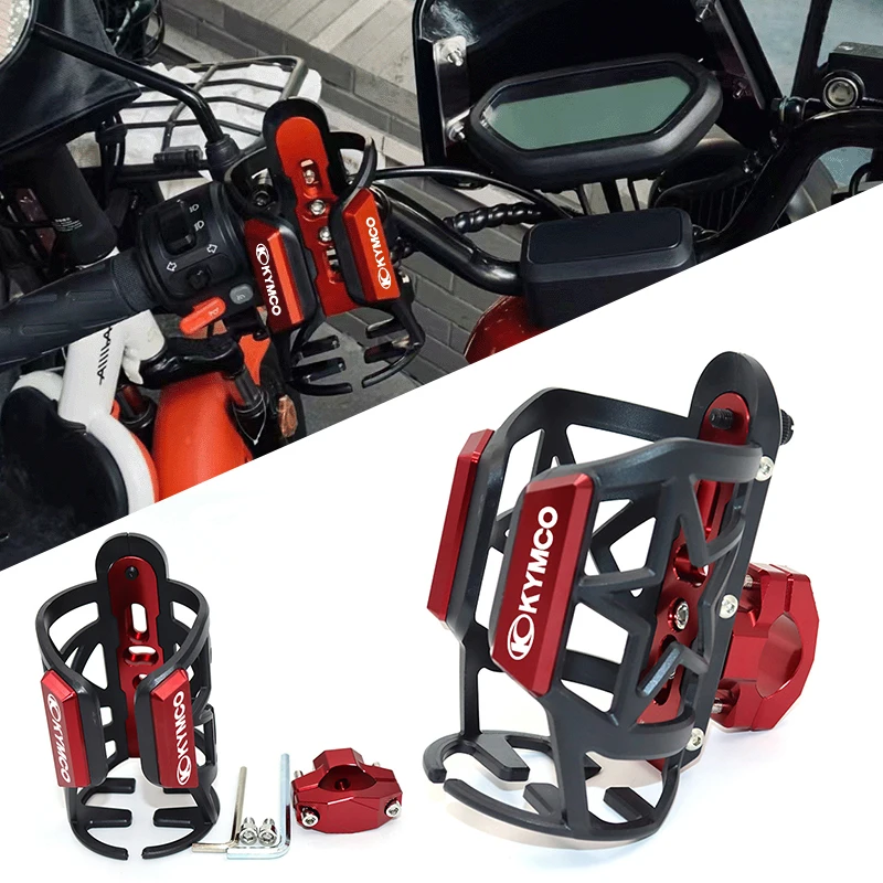 

Motorcycle CNC Aluminum Alloy Beverage Water Cup Holder Fit For KYMCO AK550 XCITING400 500 Downtown 125 200i 300i 350i X-down