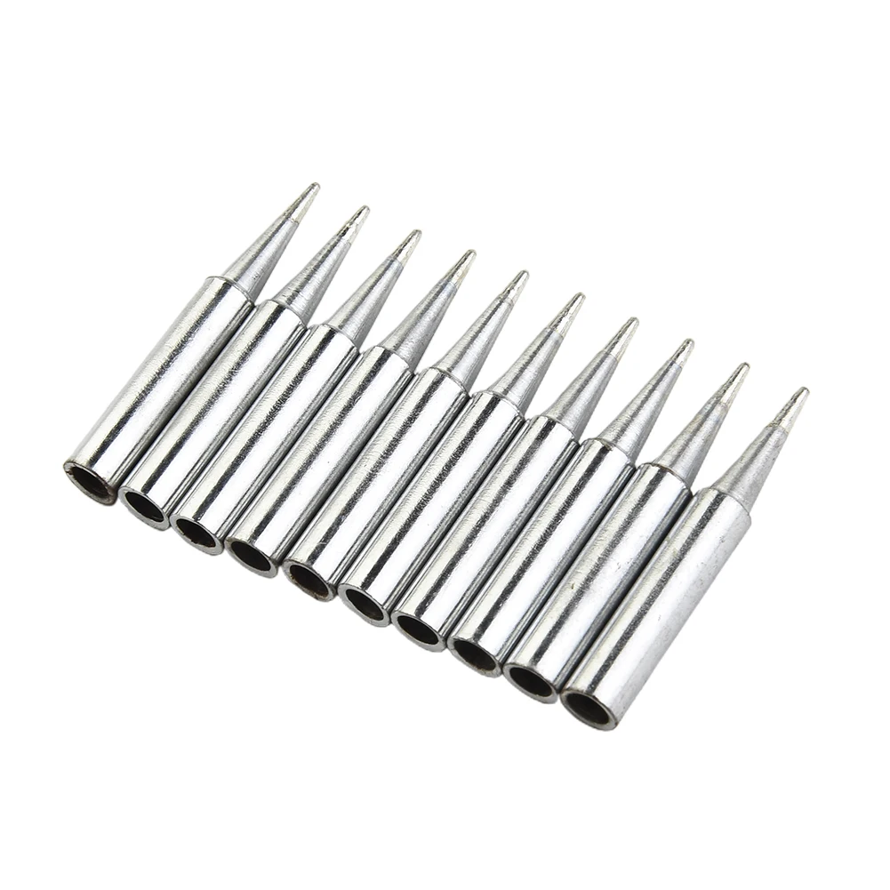 

Accessories Durable Useful Solder Iron Tips Station 10pcs.900M-T-B Adapter Equipment Industrial Parts Pure copper Rework Silver