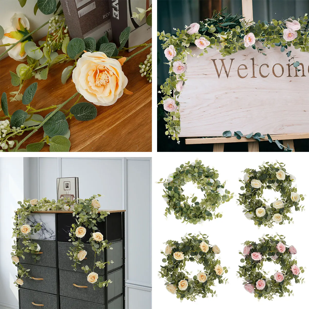 

Гирлянда из искусственного эвкалипта, 8 цветов, 2 шт.