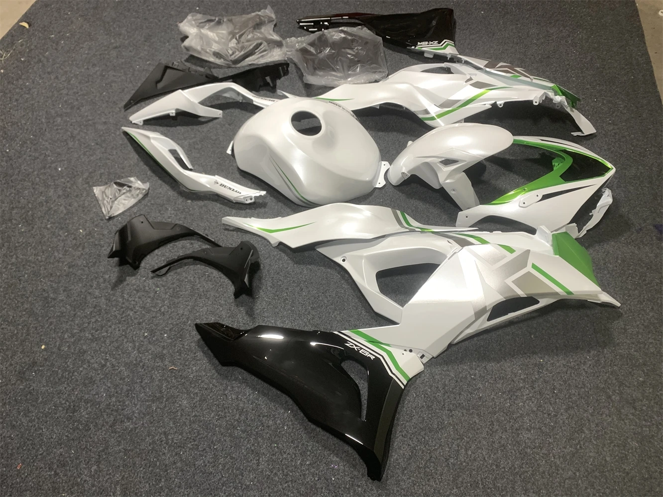 Фото Shukerr Moto Abs пластиковый комплект обтекателя мотоцикла, кузов спортивного велосипеда, подходит для Kawasaki Zx-6R 2024 Zx-6R 636 Zx6R 2024, белый №3