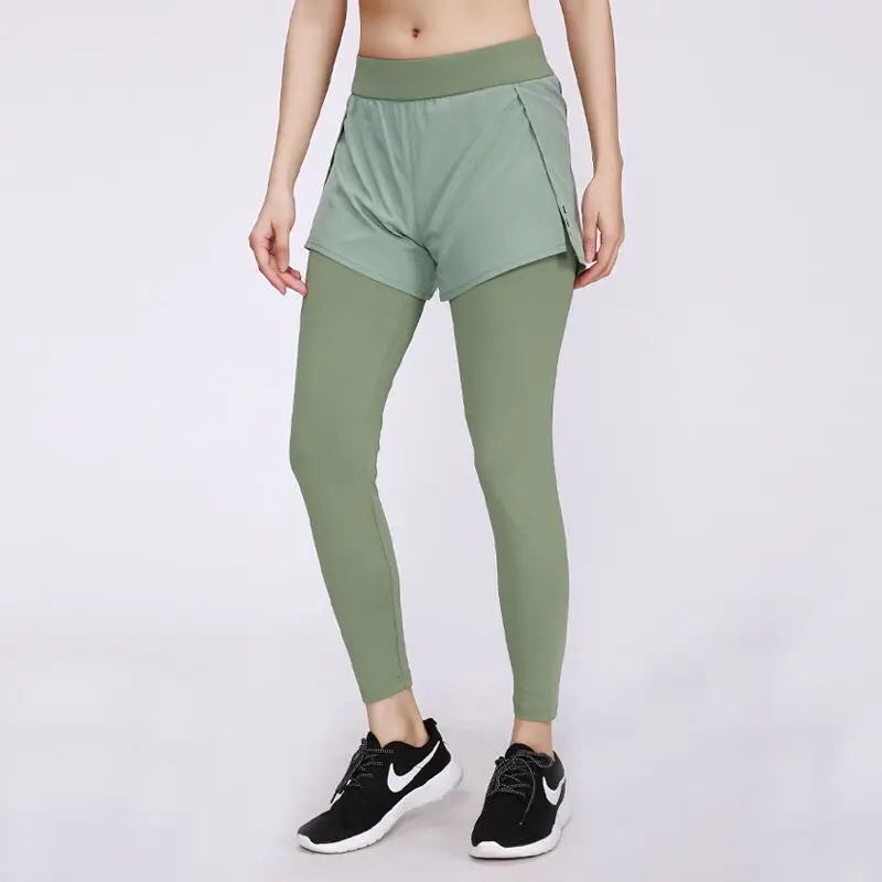 

Yoga Pants Women Wear Seamless Nude Training Shorts Summer Elastic Quick-Dry Loose Tight Fitness Pants Trousers
