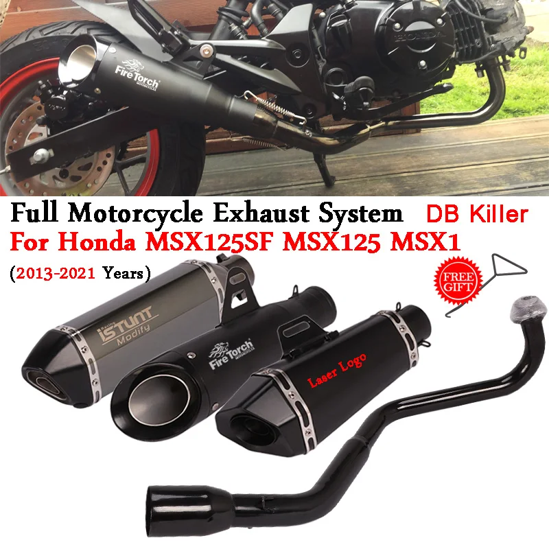 

For HONDA GROM MSX125 SF MSX 125 MSX125SF MSX1 2013-2020 Full Motorcycle Exhaust Systerm Link Pipe Escape Moto Muffler DB Killer