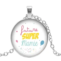 2019 new creative necklace super grandmother grandfather gift glass convex round personality pendant statement necklace jewelry