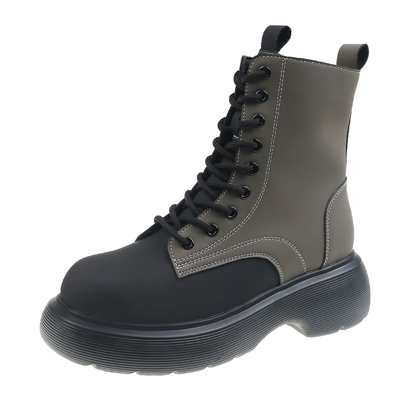 Ladies Fashion Cool Motorcycle Boots Women British Style Warm Ankle Boots 2022 New Women's Thick-soled Martin Boots Botas Mujer