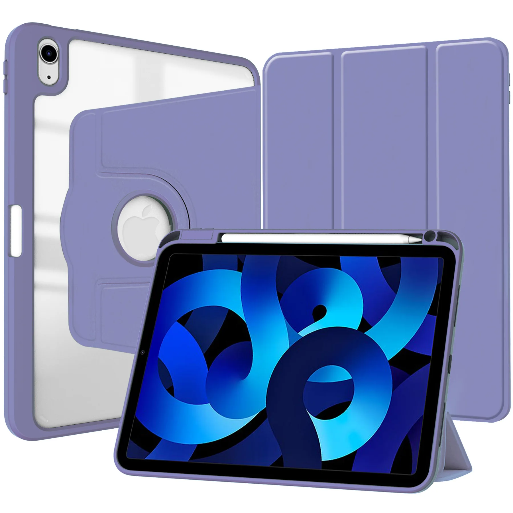 Чехол для iPad 10 поколения, чехол для планшета 10,9 Air 5 2022, Чехол для iPad Pro 11 12,9 M2 с поворотом на 360 градусов, держатель-карандаш, чехол для iPad A2757/A2777