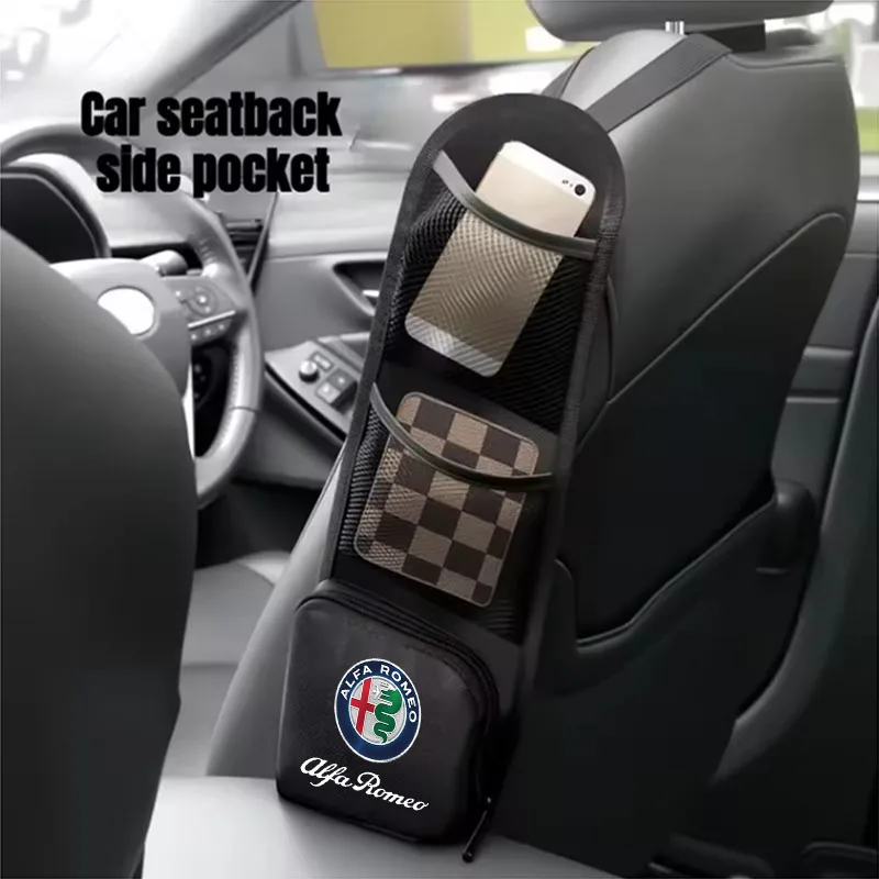 Фото Наклейка на автомобиль для Alfa Romeo, многофункциональная сумка для хранения вещей на боковине сиденья для Alfa Romeo STELVIO Giulia 159 Giulietta 147 Mit №3