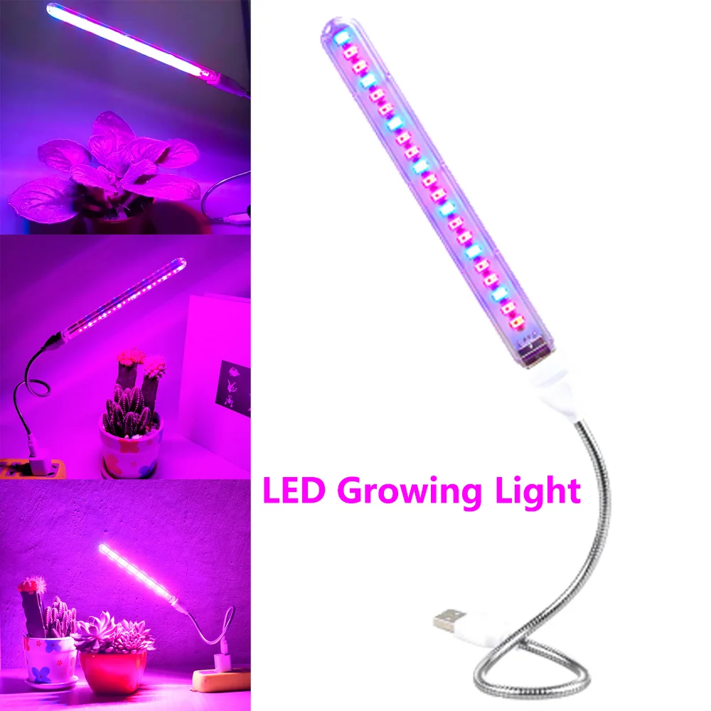 Lampada Per Piante A Spettro Completo A Led Usb Coltiva La Luce Flessibile Led Crescita Luce Fito Lampada Fiore Piantina Illuminazione Idroponica Fito