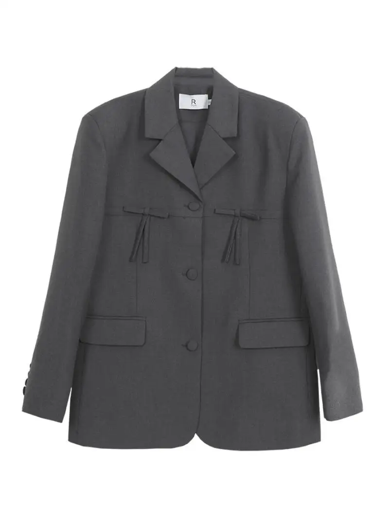 Куртка женская однобортная с бантом на весну-осень