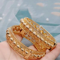 arab dubai 24k gold bracelet woman gold bracelet flower wedding bride bracelet high quality copper gold plated bracelet