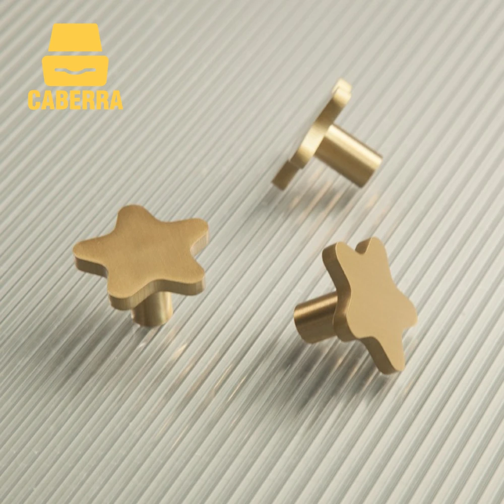 

Твердые Латунные вертикальные шкафы в форме звезды, ящики, золотой комод, ручки для ящиков, ручки для кухонных шкафов