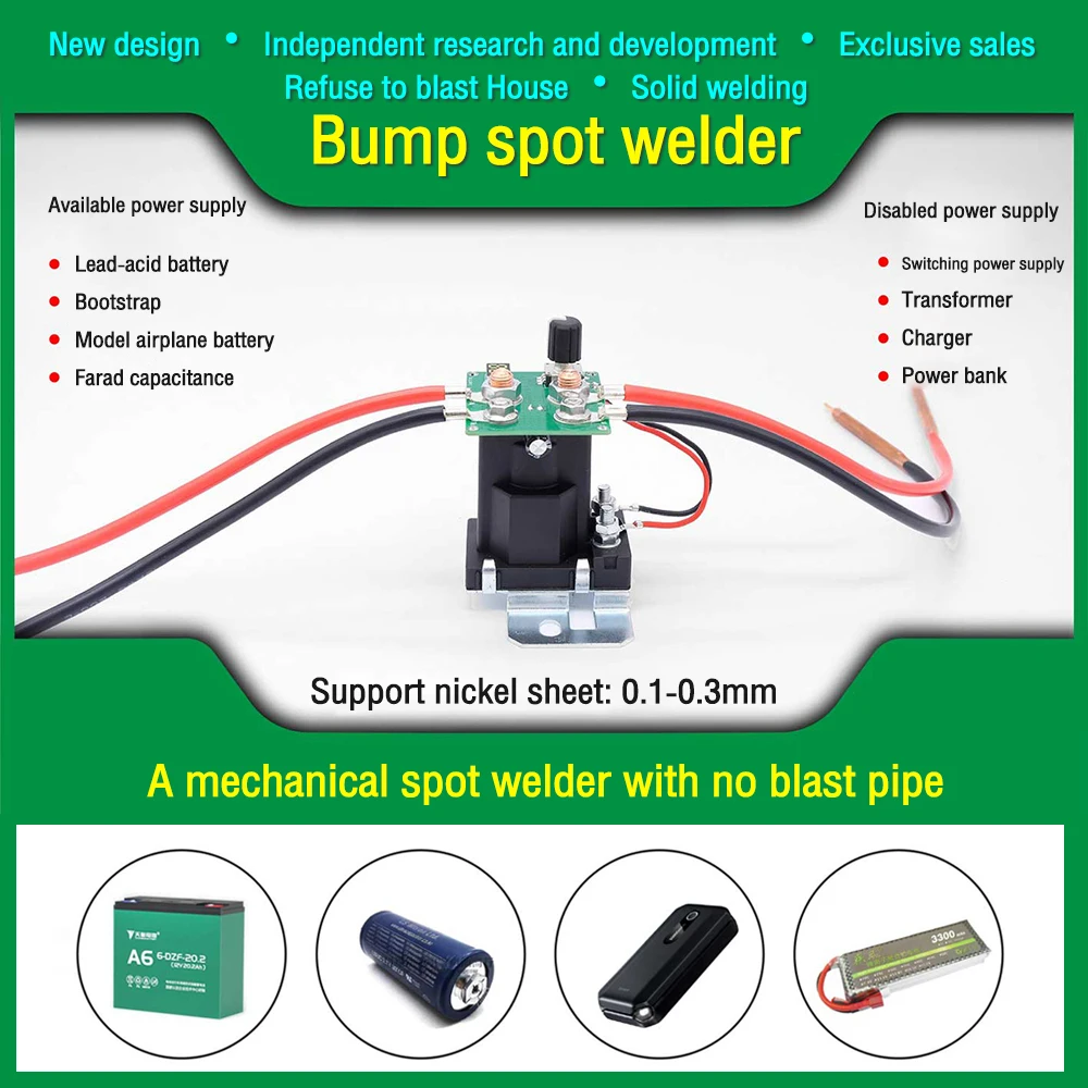 

DC 12V 199 Gear Relay Spot Welder Kit Adjustable Mini Handheld Welder 0.15mm Nickel Portable Durable PSW100 Machine Accessories